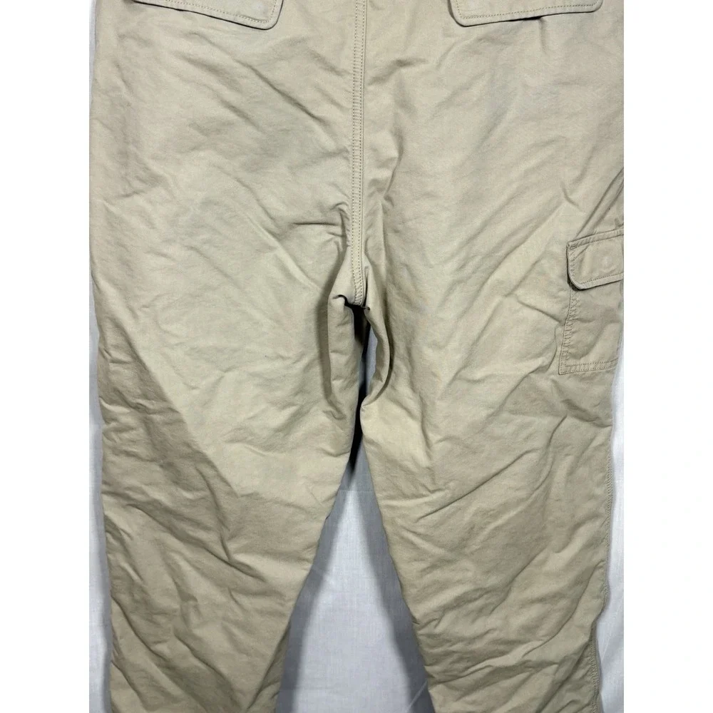 Lands' End Men's‎ Khaki Lined Pants Size 40 Flannel Plaid Winter Cotton